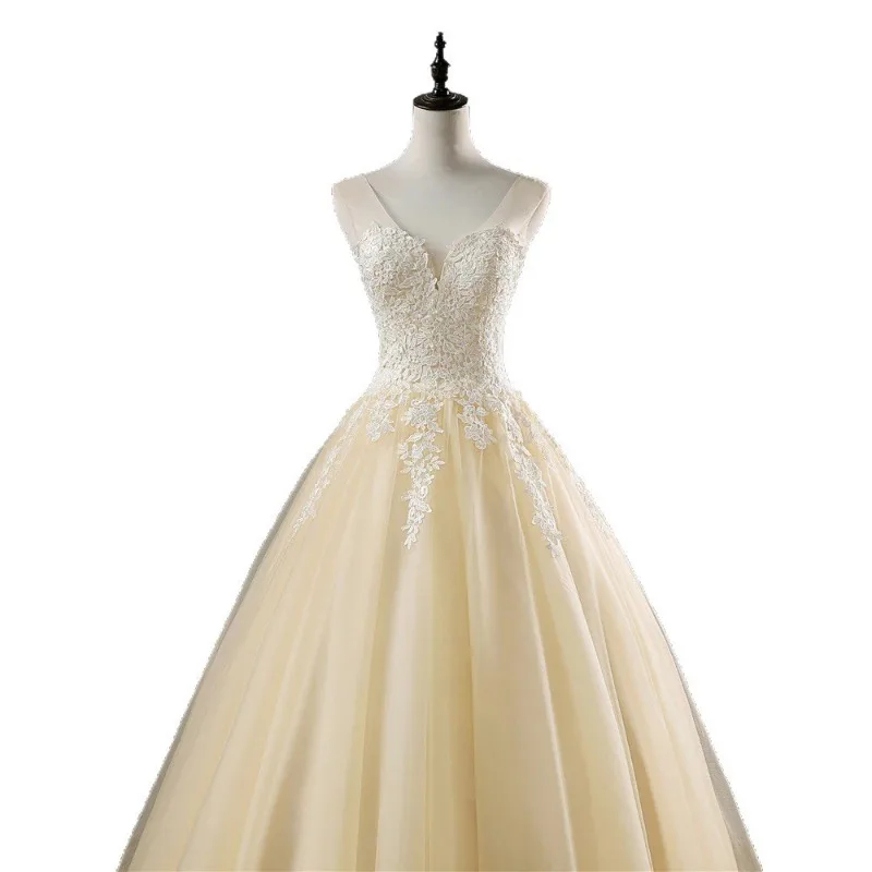 ชุดแต่งงานหลัก สไตล์ใหม่ ทรงยาว สง่างาม สไตล์ป่า ฝรั่งเศส แบบไร้สาย สำหรับเจ้าสาว เรียบง่าย สไตล์เจ้าหญิง สำหรับงานกลางแจ้ง กระโปรงผ้าโปร่งเบา