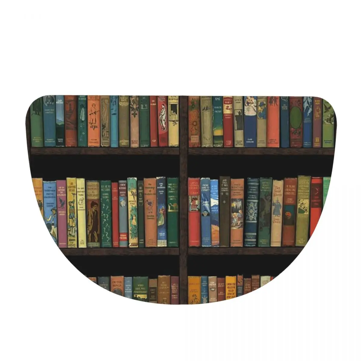 Education Library Book Soft Flannel Half Round Doormat Non Slip Bathroom Mat Absorbent Floor Carpet for Home Bedroom