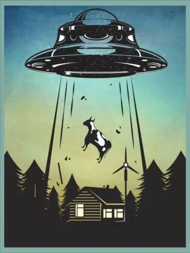Alien Abduction Vintage Retro Metal Sign