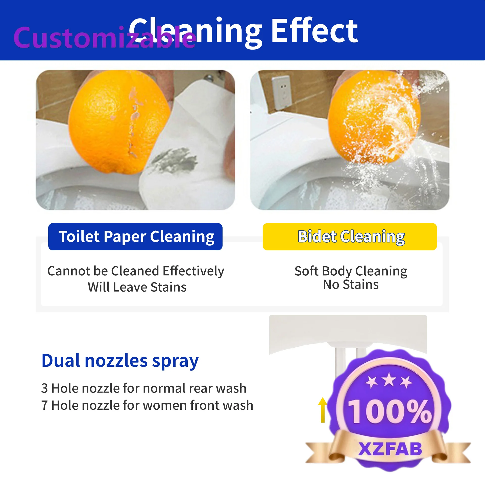 Factory Direct 2026 Bathroom Manual Adjustable Water Pressure Bidet Seat Cover Smart Japanese Toilet Bidet Cold Water