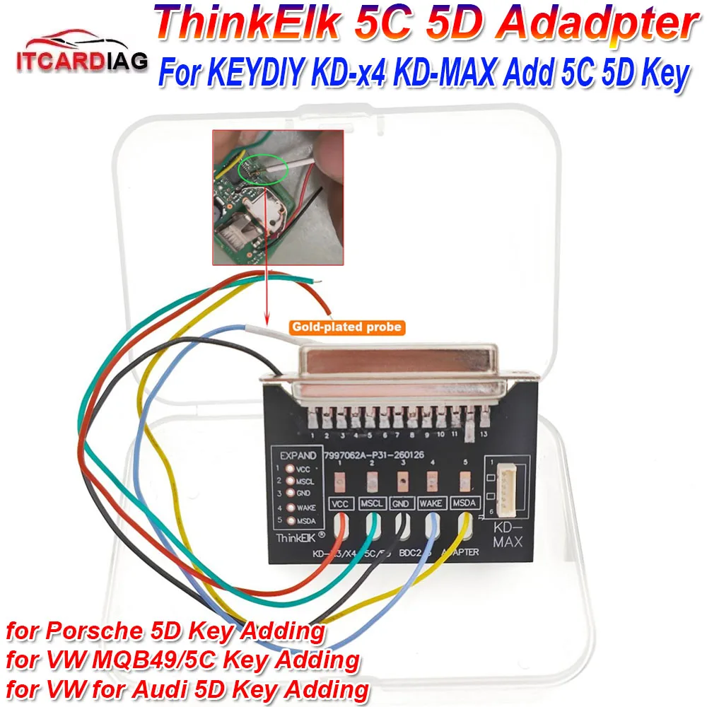 

2026 ThinkElk 5C 5D AdadpterFor Porsche For Audi for BMW Add 5D Key For VW MQB49 5C 5D Key