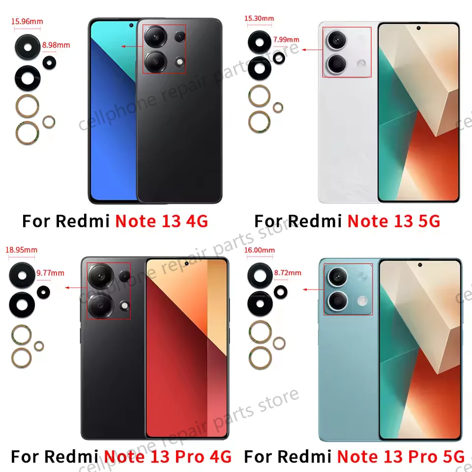 

Новинка для Redmi Note 13 Pro 4G 5G Plus, стеклянная линза задней камеры с клеем