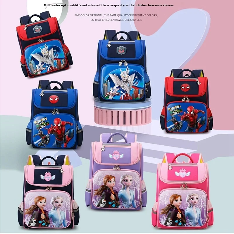 3D stereoscopic children's backpack new backpack cartoon Spider Man elementary school backpack open backpack