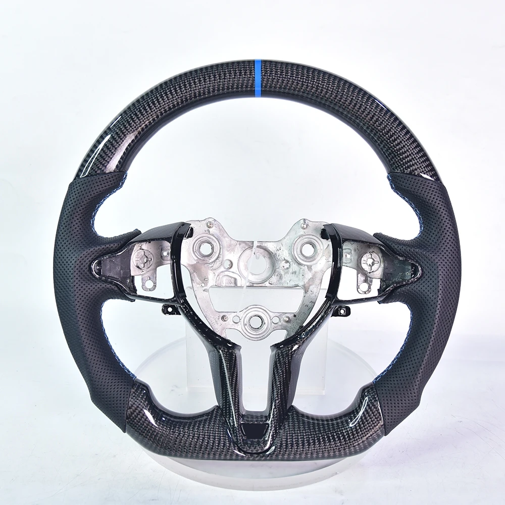 Suitable for Hyundai Elantra N Forged Carbon Fiber Steering Wheel with Perforated Leather and Suede Customization Upgrade
