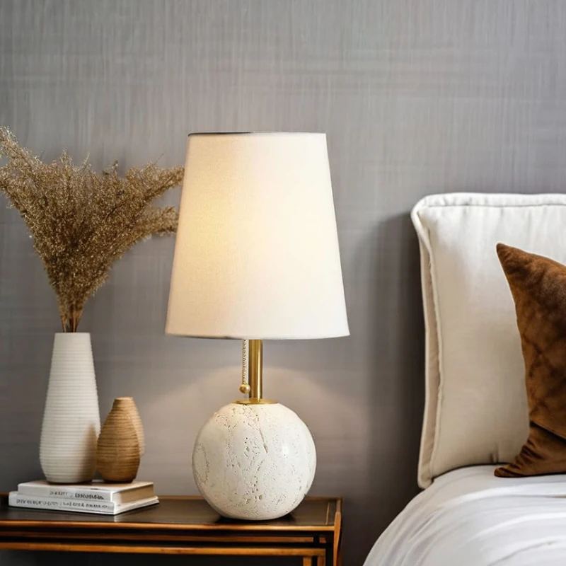 New Design Modern White Table Lamp Lantern Style Linen Shade Table Hotel Bedside