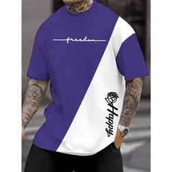 Maglietta per uomo abbigliamento moda lettera fiore magliette stampate in 3D Harajuku maglietta a maniche corte Casual abbigliamento uomo oversize Top