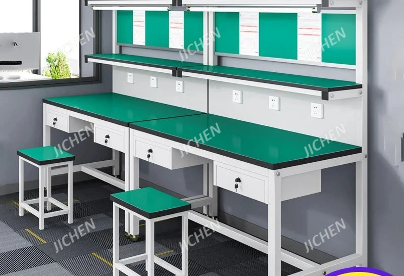 JC منضدة عمل مضادة للكهرباء الساكنة من الفولاذ المقاوم للصدأ مع خط تجميع ورشة عمل مصنع المصباح طاولة صيانة الهاتف المحمول السميكة