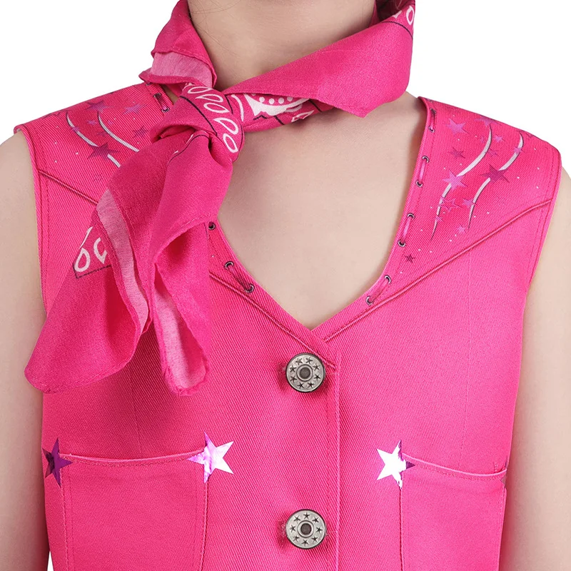 Hot Movie Cosplay Costume Pink Cowgirl Outfit Top Vest Vintage pantaloni svasati cappello Look da Cowboy Costume di Halloween per bambini ragazze