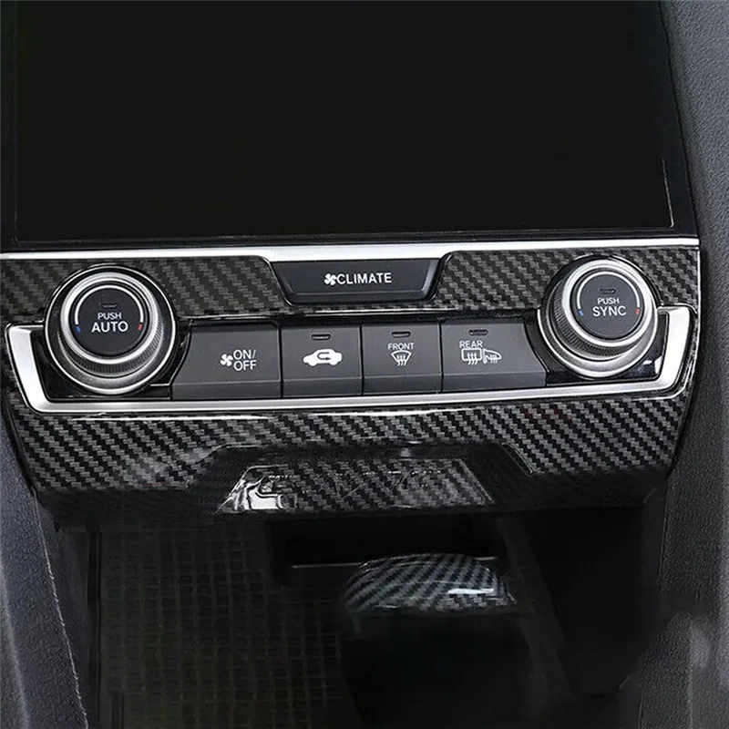 

Carbon Fiber Texture Inner Center Console AC Switch Panel Cover Trim For Honda Civic 10Th Gen 2016-2021 Accessories-ABQA