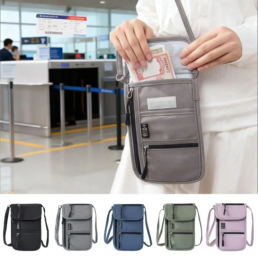 

Multicolor Passport Cover Nylon RFID Multi-function Passport Bag Anti Theft Travel Supplies RFID Passport Bag Bussiness Trip