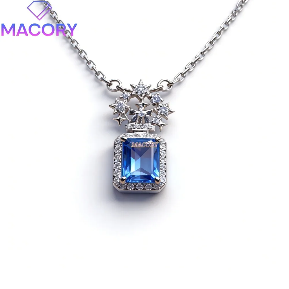 New natural topaz pendant S925 sterling silver exquisite jewelry luxury accessory suitable as a holiday gift for female friends