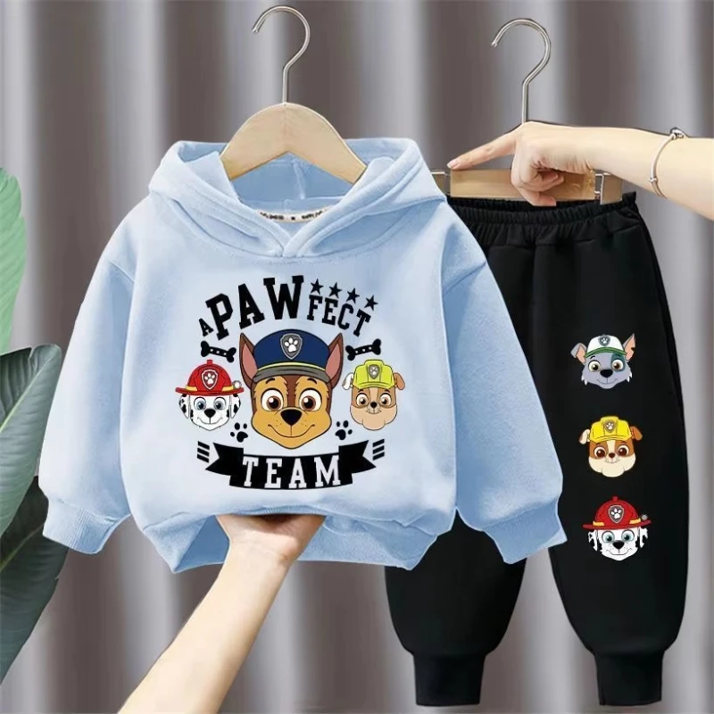 PAW Patrol Autumn Long Sleeved Pullover Long Pant Two Piece Suit for Children Clothing Suits Boys Sweatpant Sets Kids Tracksuit