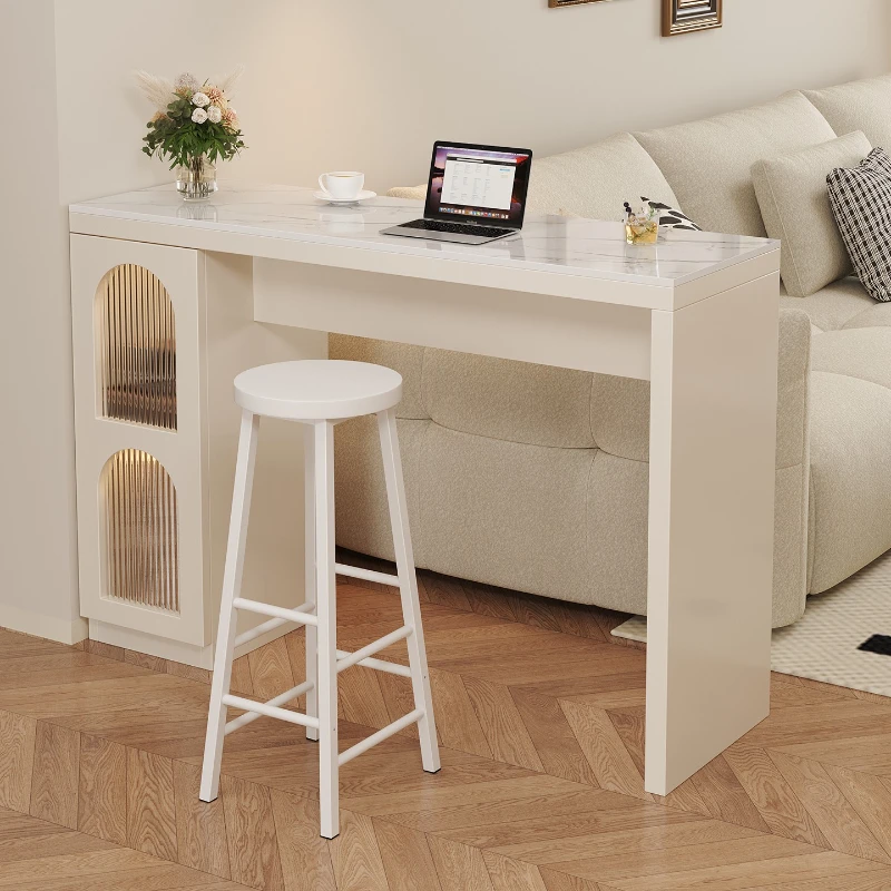 

Rock slab bar table household living room sofa partition cabinet integrated balcony leisure high table against the wall solid