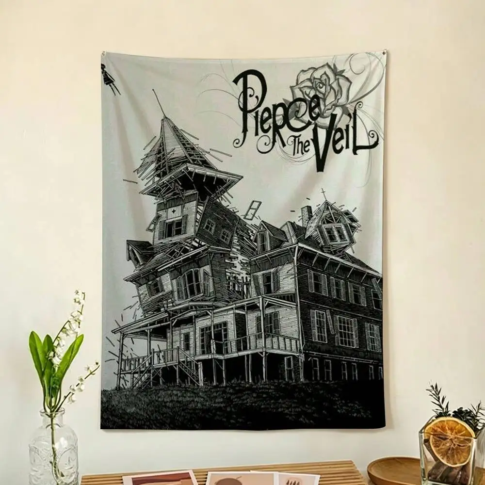 Rock Band P-Pierce The Veil Flags Wall Hanging Background Art Banner for Bedroom Home Outdoor Decor