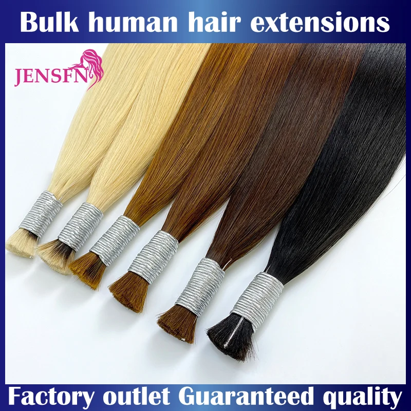 JENSFN Bulk Hair Extensions Human Hair Straight 16
