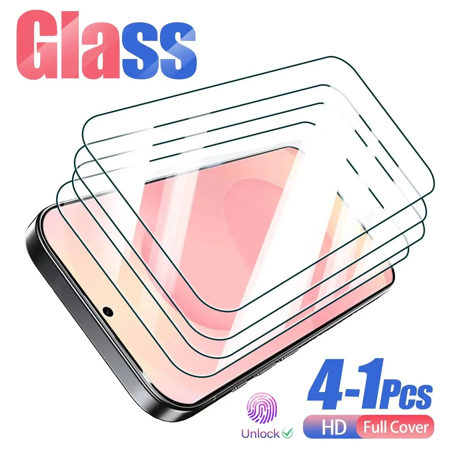 4-1Pcs HD Tempered Glass Ultra S25+ S24 S23 S22 S21 Plus S20 FE Screen Protector For Samsung Galaxy S25 Edge