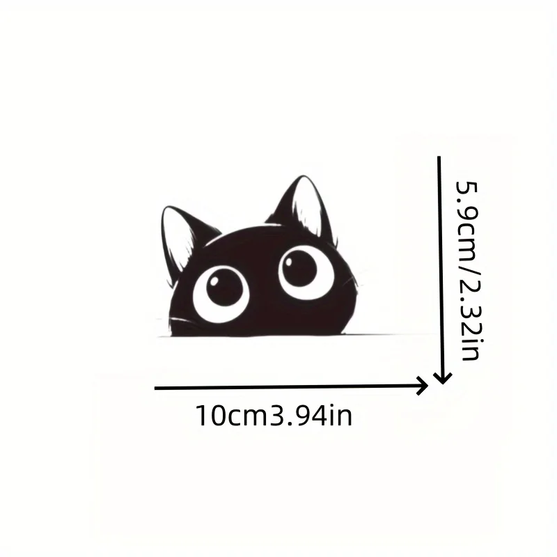 A Sticker of a Black Cat Peeking, Suitable for Cars, Motorcycles, Laptops, Helmets, Refrigerators, Scooters, And Fishing Boats