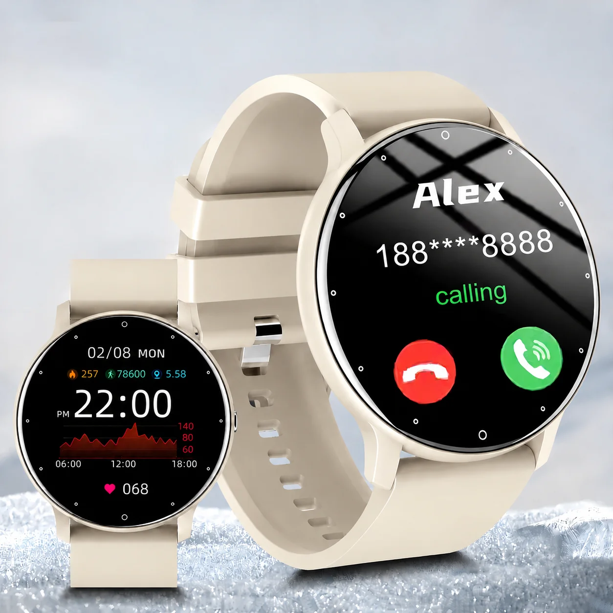 

Multifunctional Full-touchscreen Smartwatch, Wireless Calling, DIY Wallpapers, Multiple Sports Modes, Fitness Tracker for Men and Women, Compatible with IPhone & Android, Father's Day/New Year/Christmas Gift