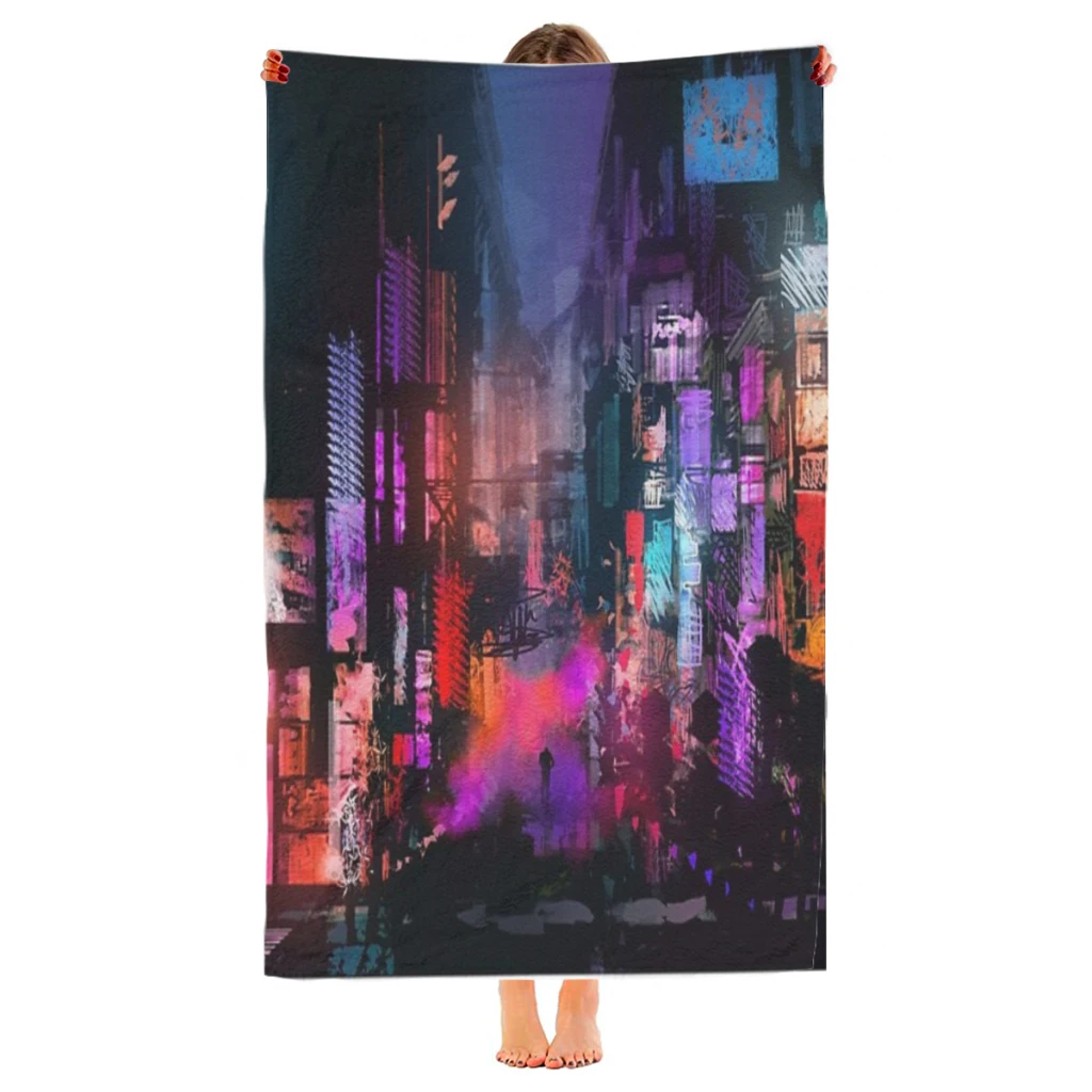 Unleashed at Night Beach Towel  Poncho Bathing Towels Cover-ups Quick Dry Sand Free Yoga Spa Gym Pool