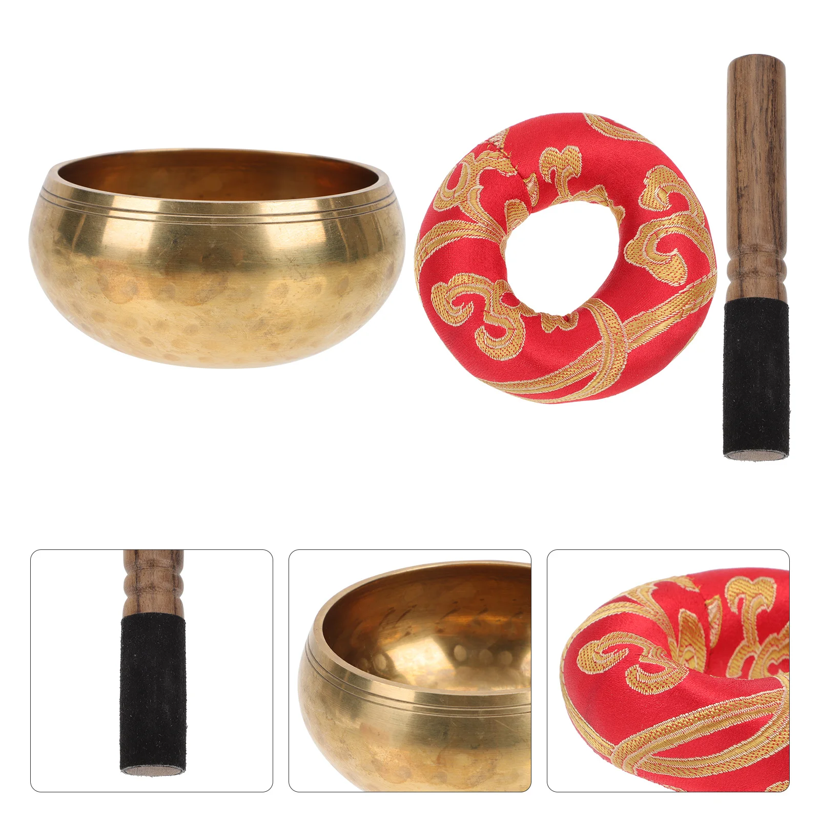 

1Set Tibetan Meditation Copper Singing Bowl Buddha Sound Bowl for Stress Relief Deep Relaxation Therapy Buddha Temple Decor