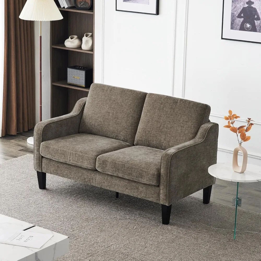 53 "Liebes sitz Sofas, 2-Sitzer Loves eat Mitte des Jahrhunderts moderne Sofa Couch weiche Chenille mit geschöpfter Armlehne für kleinen Raum