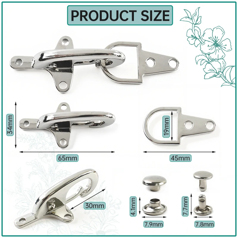 

1-5Pcs 4/5cm Silver Metal Buckles Jacket Belt Windbreaker Decor Fastener Button Bag Coat Fireman Hook Clasp Hardware Accessories