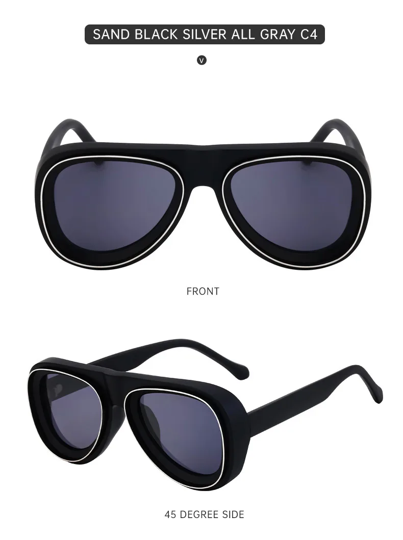 Ovale Rahmen Punk Sonnenbrille Männer 2024 Luxusmarke Designer Vintage Steampunk Sonnenbrille für männliche Schild Brille Brille uv400 – Detail 17