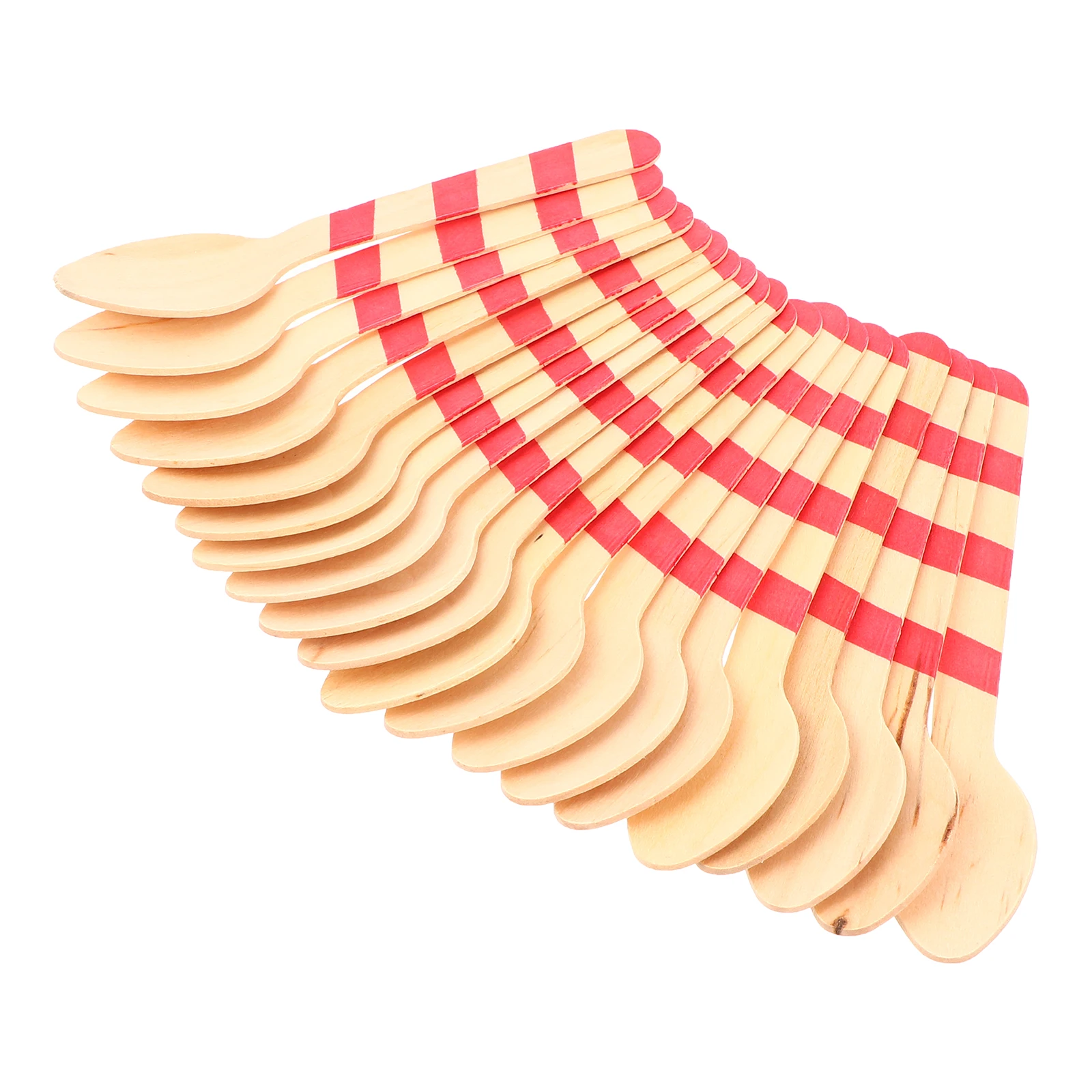 

20 Pcs Wooden Spoon Mini Ice Cream Scoops Cake Spoons Disposable Dessert Picnic Utensils