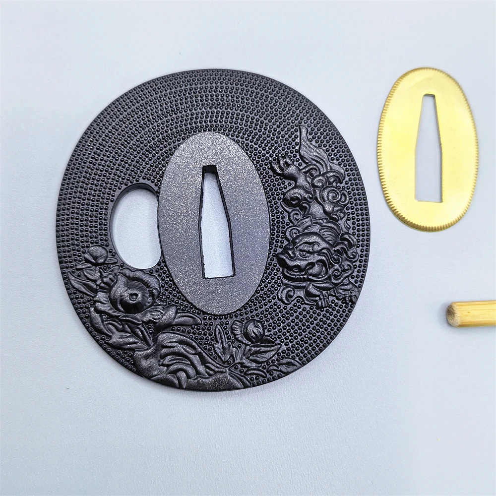 26cm*Real Rayskin Black Ito Handle Tsuka For Japan Samurai Katana/Wakizashi Sword Accessory Brass Habaki+Seppa Metal Fittings - view 6