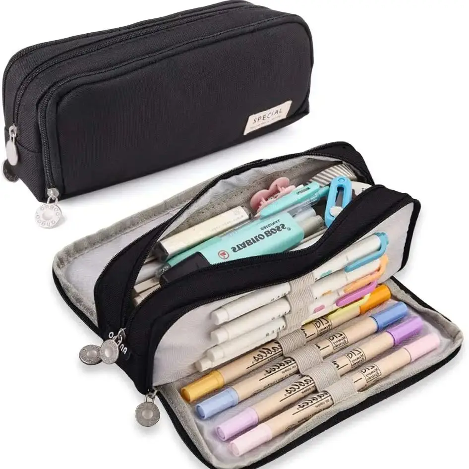 Черный пенал, держатель для канцелярских принадлежностей