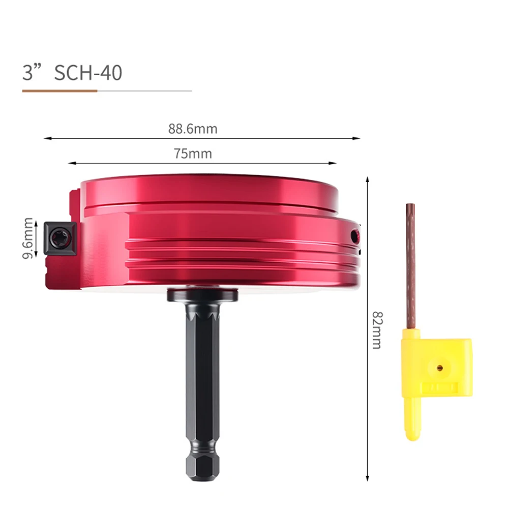 

1 шт., развертка для труб из ПВХ, 6,35 мм, шестигранный вал, фитинг из ПВХ, заставка для водопроводных линий, сливных линий, вентиляционные линии, инструмент для развертки труб