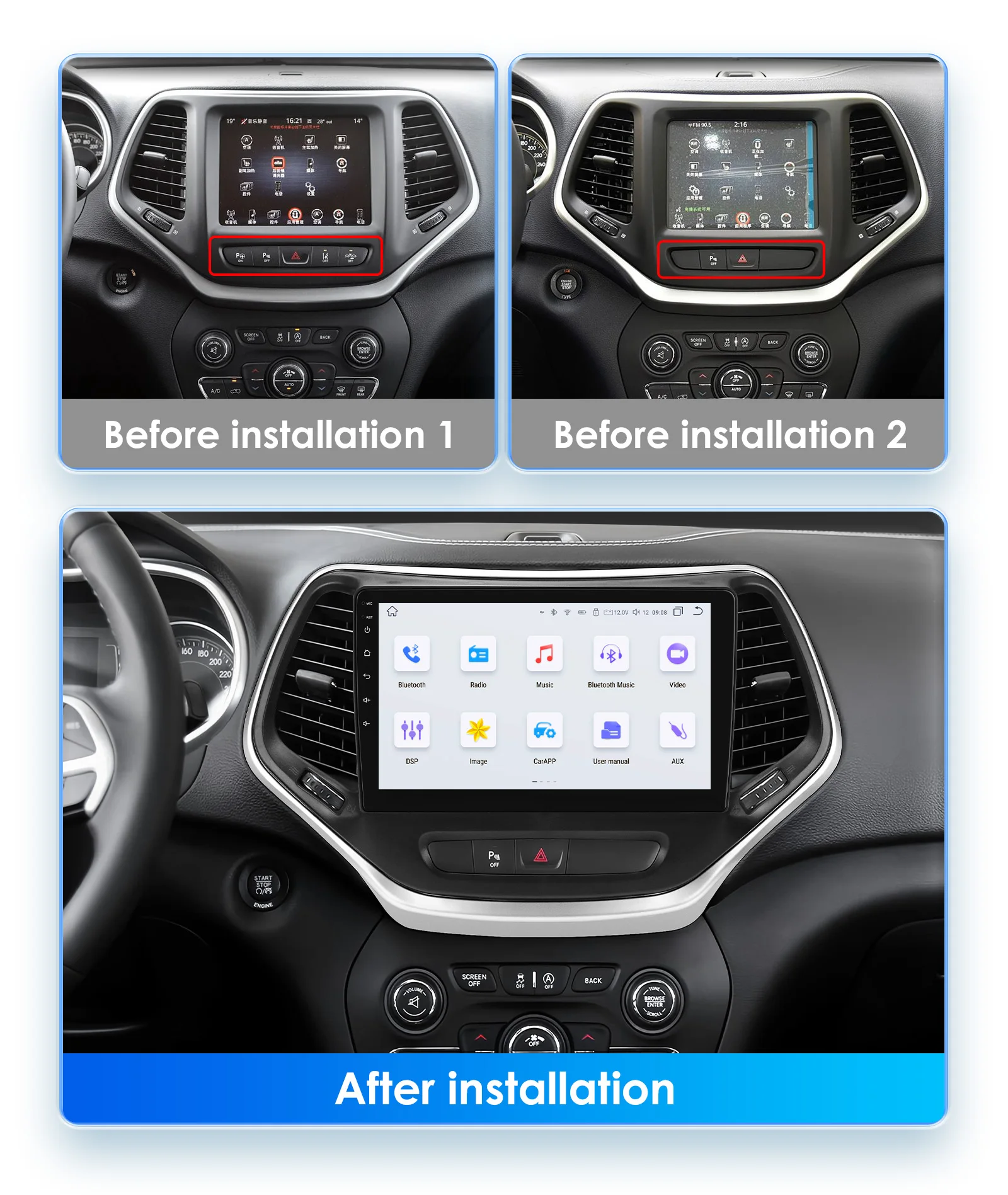 Android car radio for Jeep Cherokee KL photo