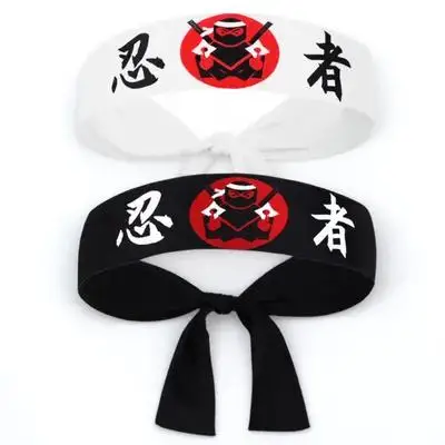 Juego de 8 Diademas Japonesas de Samurái, Bandana de Ninja, Karate, Chef, Diadema de Chef de Sushi, Accesorio de Disfraz para Entrenamiento de Artes Marciales y Cosplay
