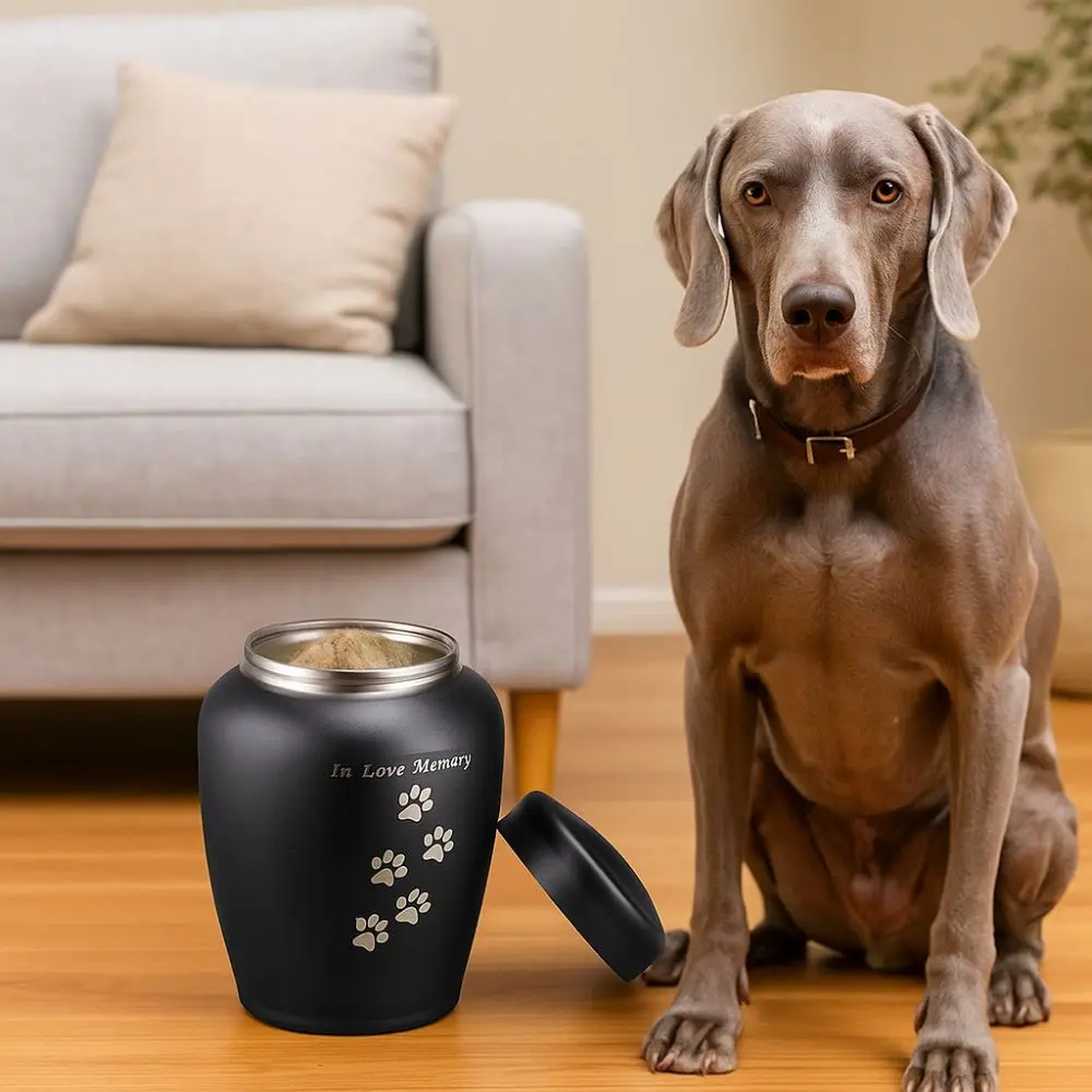 

Moisture-Proof Stainless Steel Pet Urn Metal Waterproof Cremation Ashes Container Sealed Pet Cremation Box For Dog Cat Bird