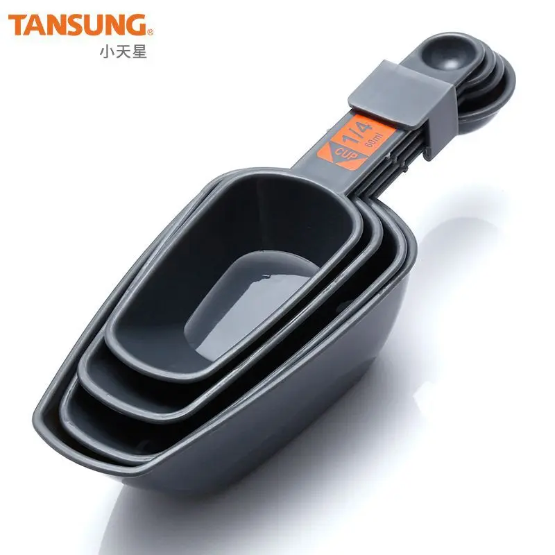 

Scale plastic measuring spoon, coffee measuring spoon, double head four-piece set, kitchen baking set