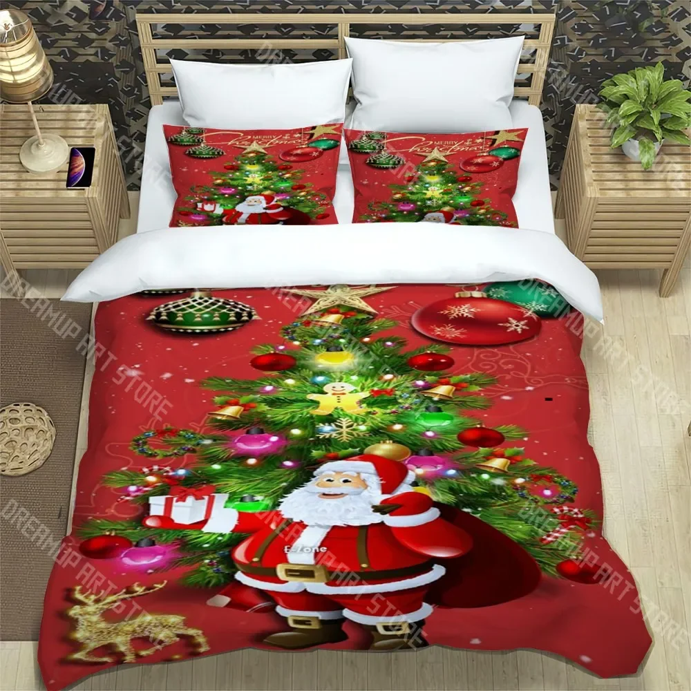 

S-Santa Claus модный модный комплект из трех предметов с принтом, подходит для детей и взрослых, пододеяльник, наволочка, комплект постельного белья, подарок на день рождения