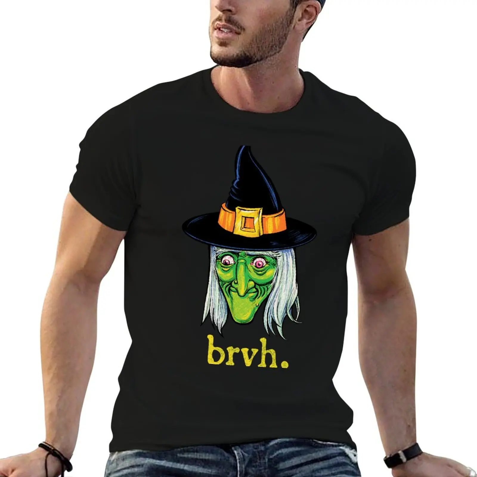 

Vintage Halloween Witch Having Bruh Moment T-Shirt t shirt man plain man t shirt cotton anime t shirts for man T-Shirt