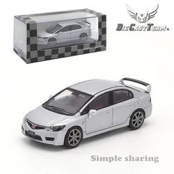 DCT 1:64 Honda Civic Type-R FD2 Silver 82 Simulation Alloy Small Scale Car Model Decoration Diecast Alloy Collection Gift