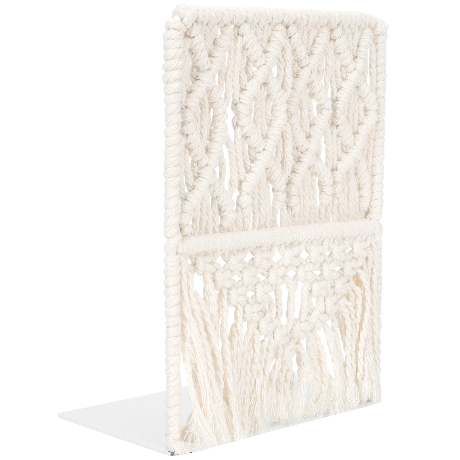 

Book Holder Desk Organizer Bookend Bookshelf Stand Bracket Cotton Rope Tabletop