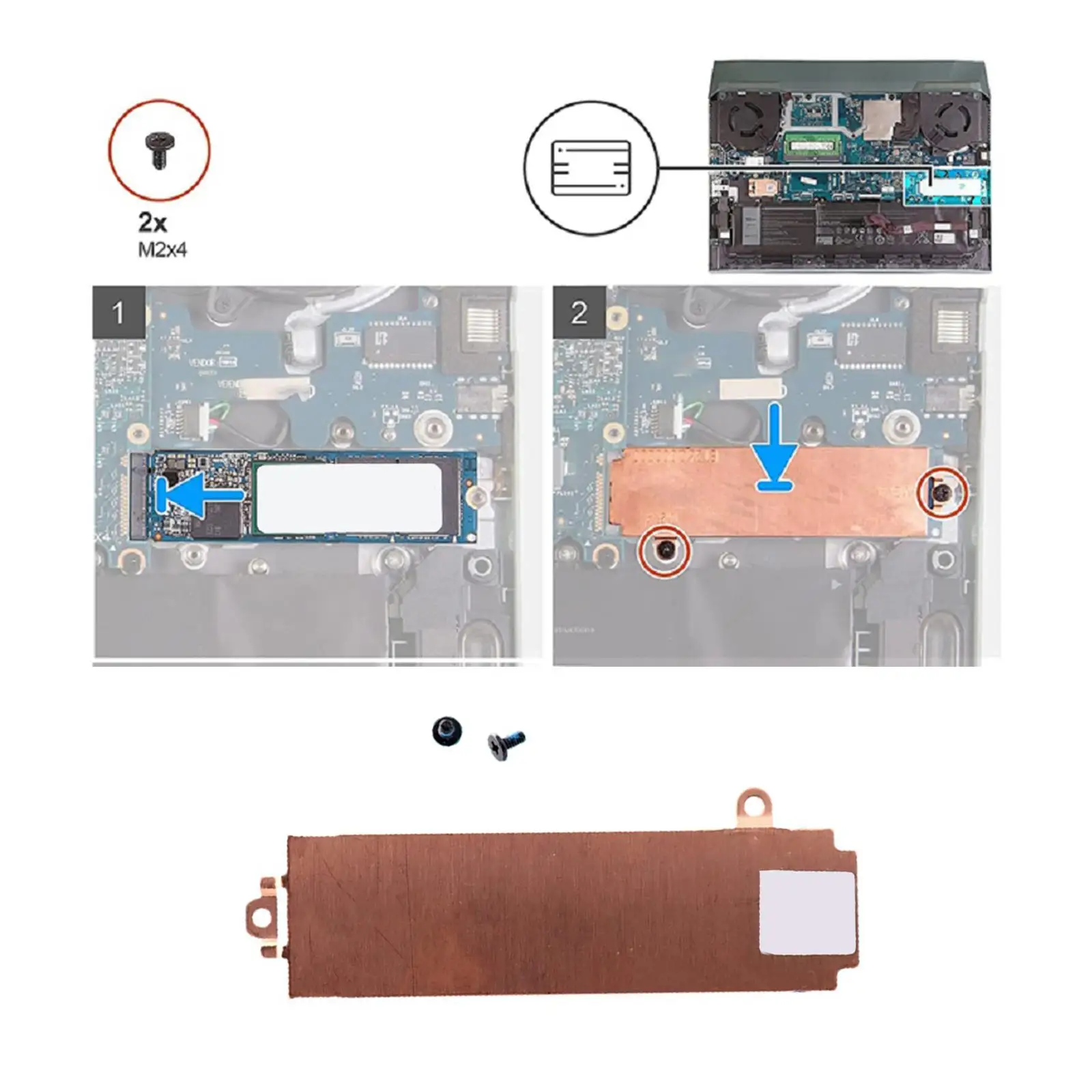 M.2 2280 SSD Thermal Bracket Shield Caddy 026Xy1 for G15 5510 5511 5515