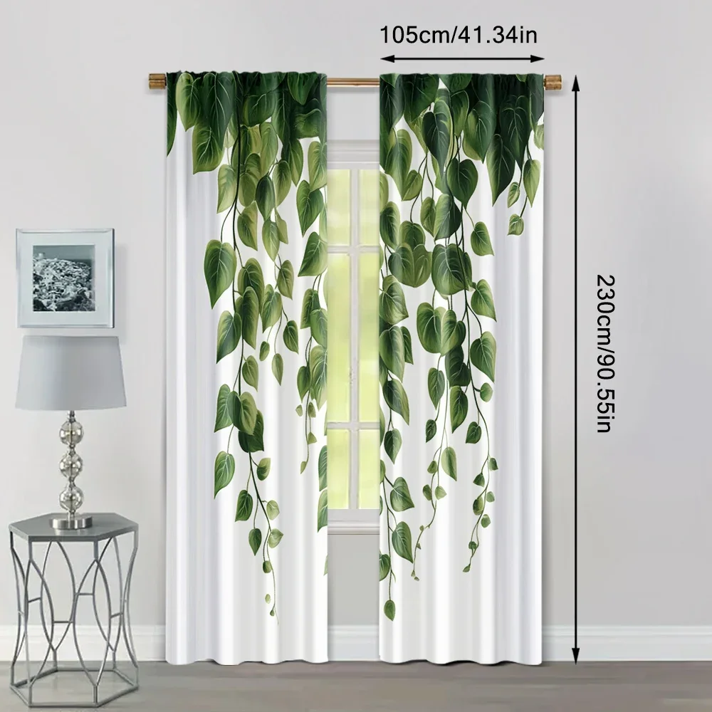 

2pcs, Curtains&Window Treatment The green plants have climbed the wall Versatile 100% Polyester (without rod) Festive Perfect
