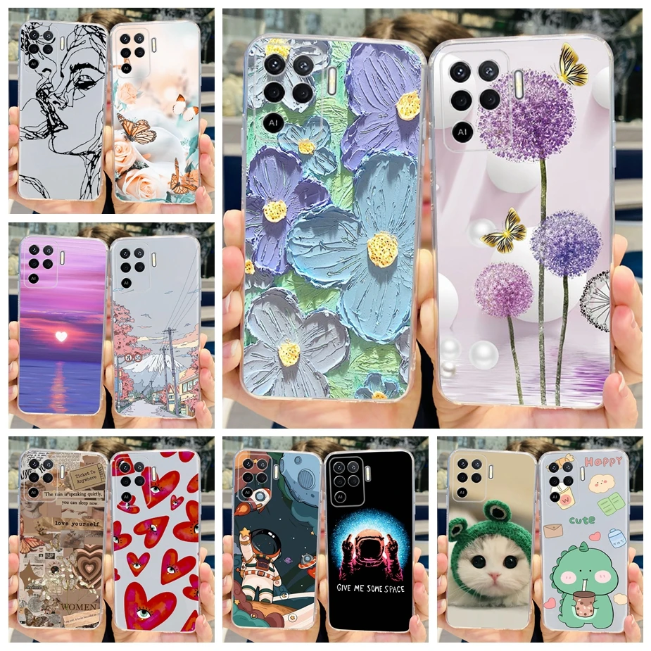 For Oppo Reno5 Lite Case Oppo Reno 5F 5Z Colorful Painted Cover Soft Slim Phone Case For Oppo Reno5 F Z Reno 5 Lite Coque Bumper