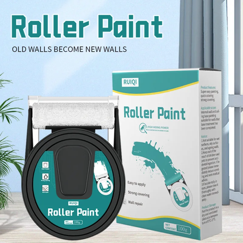 فرشاة إصلاح مائية لأسطوانة طلاء الجدران؛ طلاء جدران داخلي؛ تجديد وتغطية البقع؛ فرشاة دوارة صغيرة محمولة #2