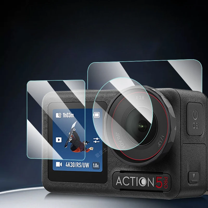1Set Tempered Glass for DJI Action5 Pro Action5Pro Camera Screen Protector Full Cover Camera Lens LCD Display Screen Film