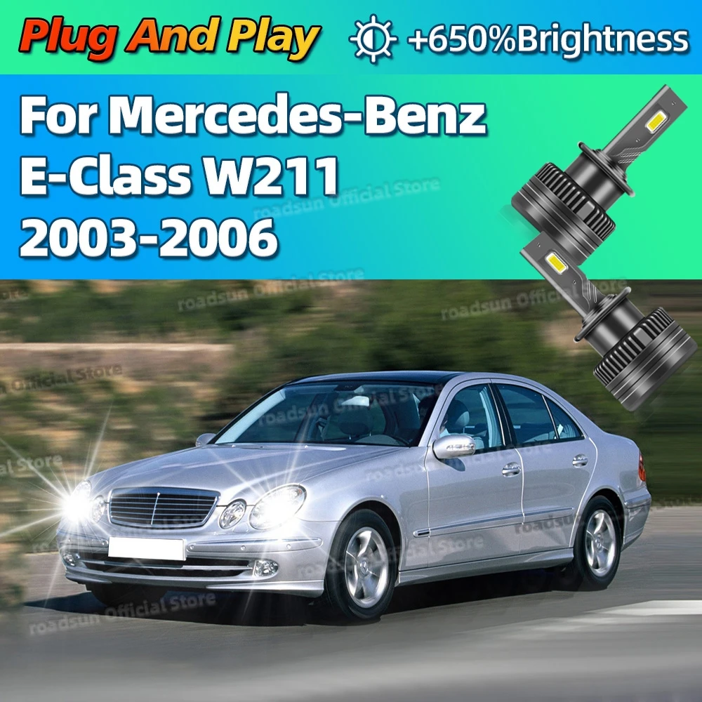 

Светодиодные фары 1:1, автомобильные лампы ксеноновые HID D2S Turbo, автолампы для Mercedes Benz E Class W211 2003 2004 2005 2006 с вентилятором