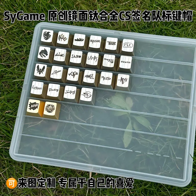 Custom Metal Alloy Keycap CS2 Player Signature Team Logo Mirror Surface For Mechanical Keyboard Gaming Gift