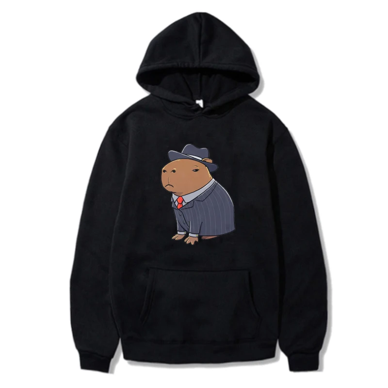 Capybara Doctor Costume Print Hoodies Kawaii Capybara Gangster Graphic Unisex Pullover Fashion Streetwear Women/Men Sweatshirt