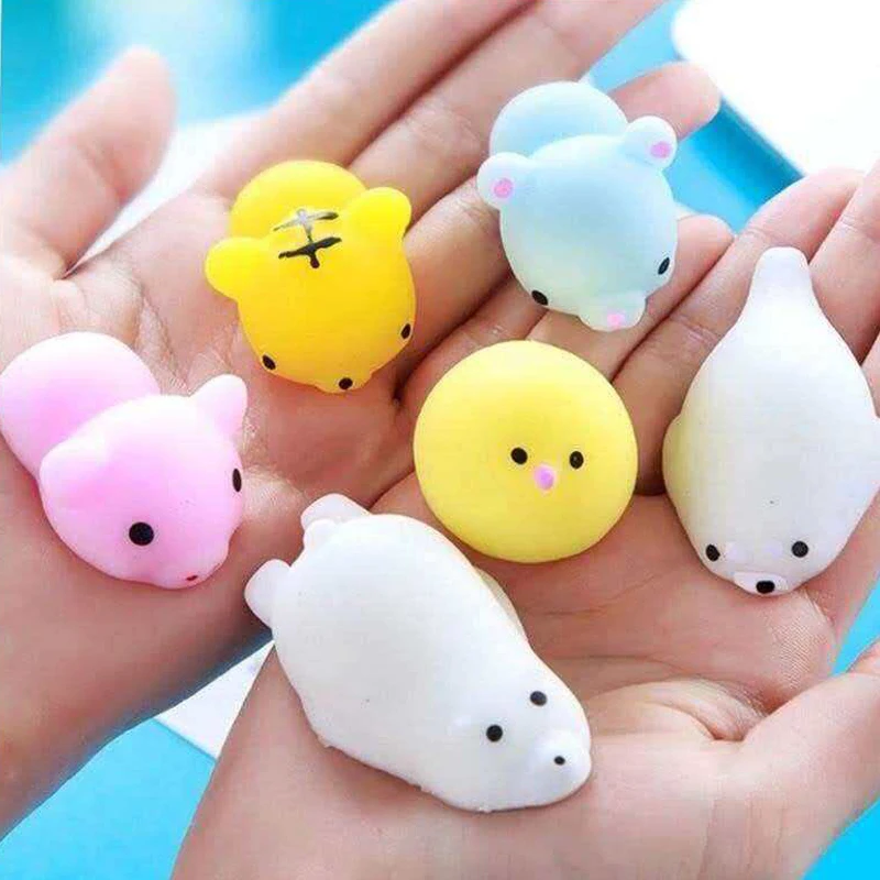 50-10PCS Kawaii Squishies Animals Bluk Mochi Fidget Toys Stress Relief Kids Party Favors Classroom Prizes Birthday XMAS Gifts