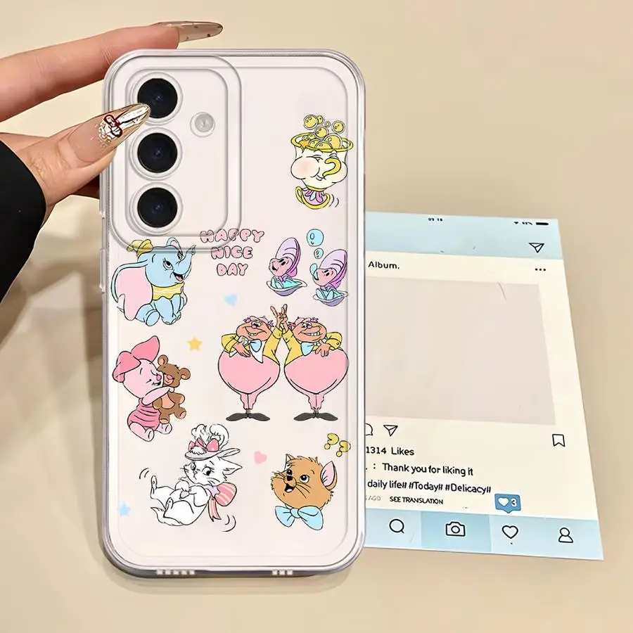 حافظة لهاتف سامسونج جالاكسي A55 A23 A26 A24 A56 A25 A33 A36 A13 A34 A35 A73 A54 A15 A14 غطاء هاتف ناعم ديزني كارتون لطيف