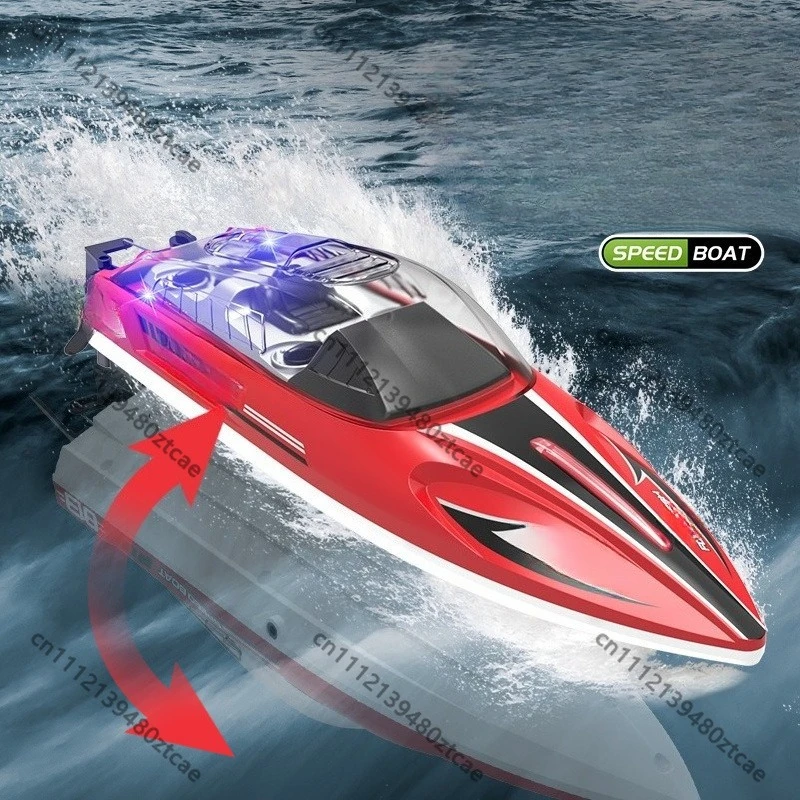 HJ813 2.4G High Speed RC Speedboat With LED Light Waterproof Racing Boat 31cm 132g Kids Water Hobby Toy
